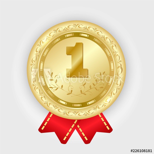 500x500 Gold Medal Vector Golden Place Badge Sport Game Award