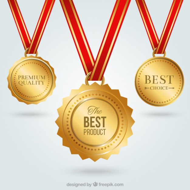 626x626 Golden Medals Vector Free Download