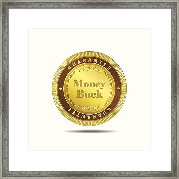 600x600 Money Back Gold Medal Vector Design Framed Print