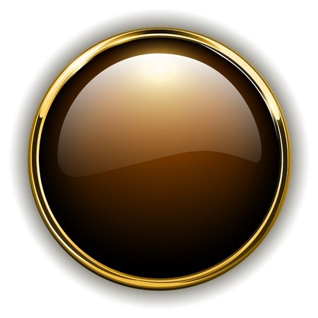 450x450 Gold Button Shiny Metallic, Vector Illustration Royalty Free