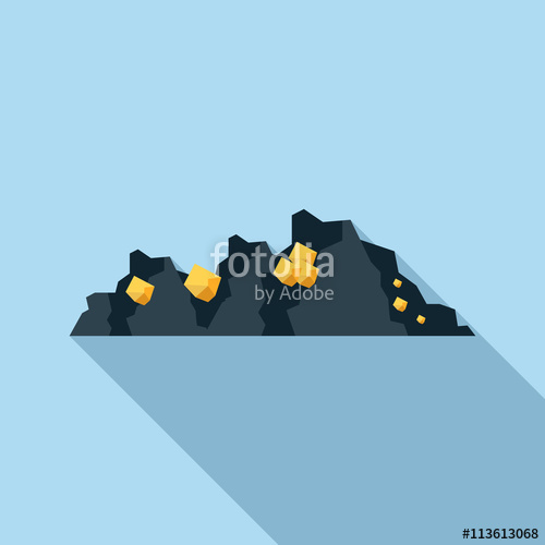 500x500 Gold Mine Icon In Flat Style Stock Image And Royalty Free Vector
