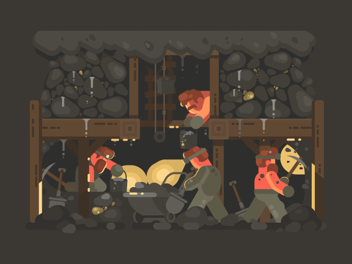 700x525 Mine For Gold Mining Illustration Vector In Gold Miners