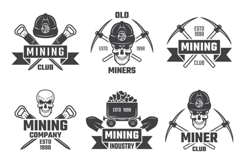 800x533 Mineral And Gold Mining Vector Emblems