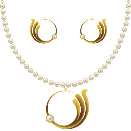 Pearl Gold Jewellery Necklace, Earrings, Pendent Vector Art 450x449 Pearl Gold Jewellery Necklace, Earrings, Pendent Vector Art