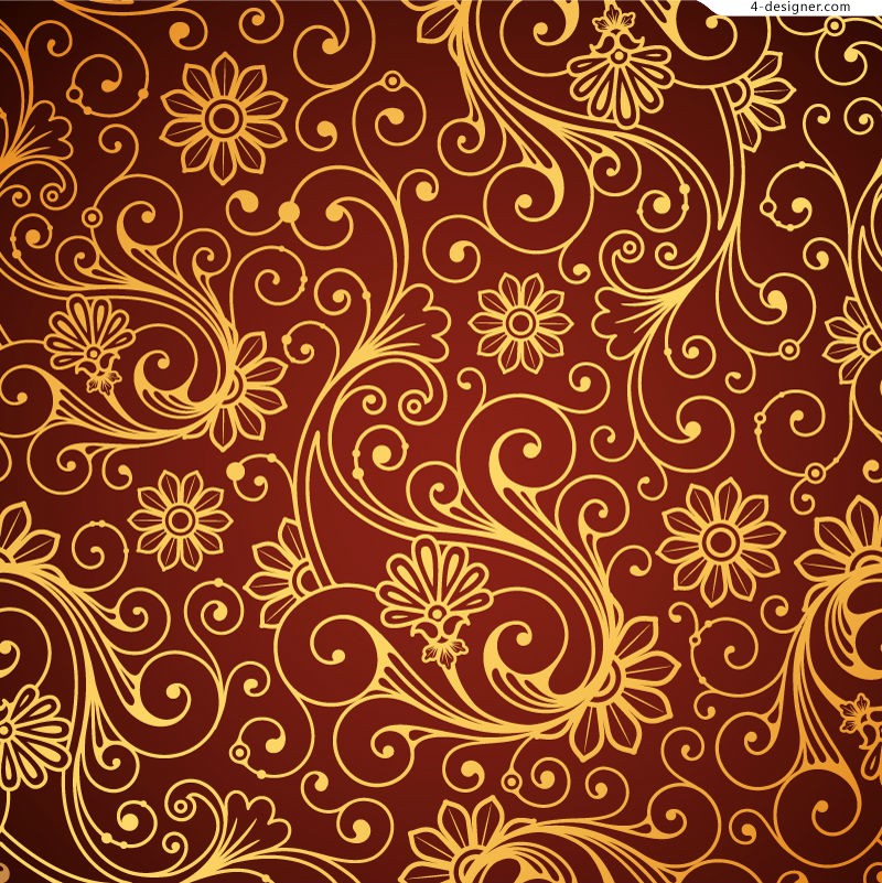 800x801 Designer Ornate Gold Pattern Vector Material