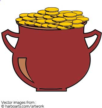 335x355 Download St Patrick Pot Of Gold Vector Graphic
