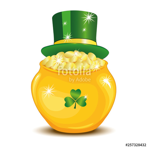 Pot Of Gold, Hat, Clover, Beautiful Background Vector Stock 500x500 Pot Of Gold, Hat, Clover, Beautiful Background Vector Stock