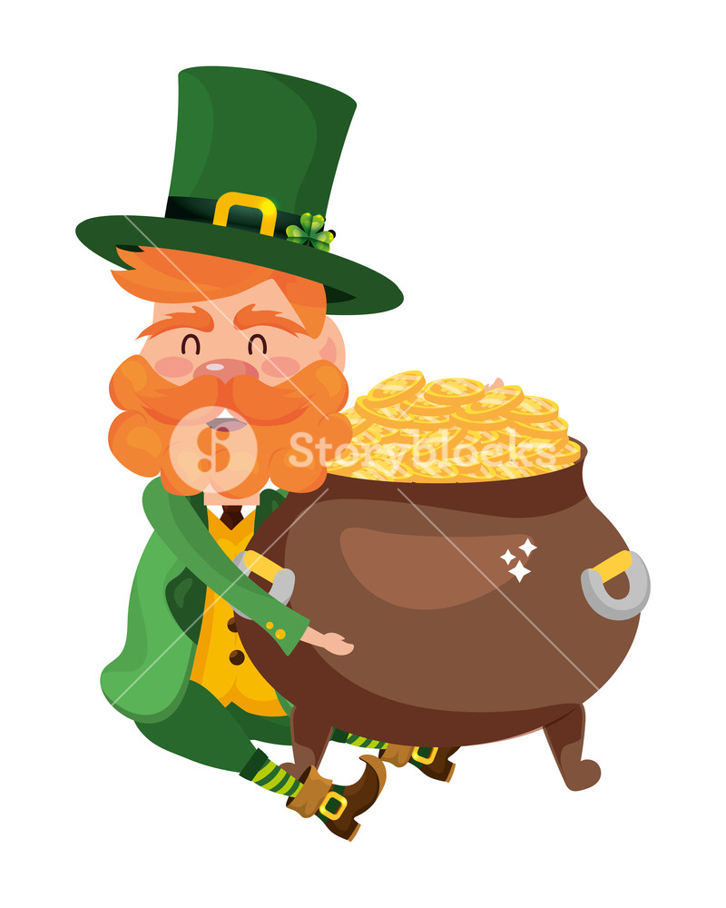 Leprechaun Dwarf Man Gold Pot Vector Illustration Royalty Free 800x1000 Leprechaun Dwarf Man Gold Pot Vector Illustration Royalty Free