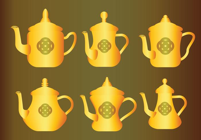 Gold Arabic Coffee Pot Vectors 700x490 Gold Arabic Coffee Pot Vectors
