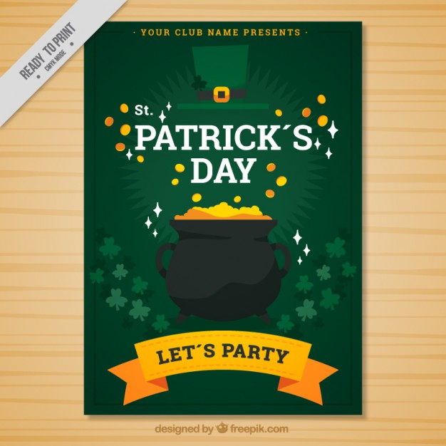 Gold Pot St Patrick's Day Flyer Vector Free Download 626x626 Gold Pot St Patrick's Day Flyer Vector Free Download