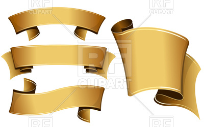 400x250 Gold Ribbon Banners Vector Image Of Objects