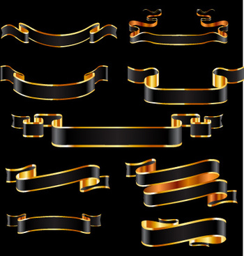 350x368 Gold Ribbon Free Vector Download