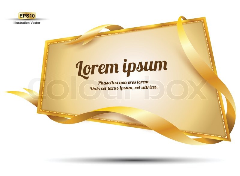 800x587 Promotion Banner Gold Ribbon Stock Vector Colourbox