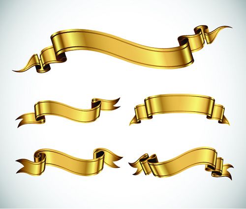 Gold Ribbon Banner Vector at Vectorified.com | Collection of Gold ...