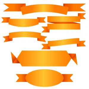 300x300 Gold Ribbon Banner Flat Collection Vector Catchsplace