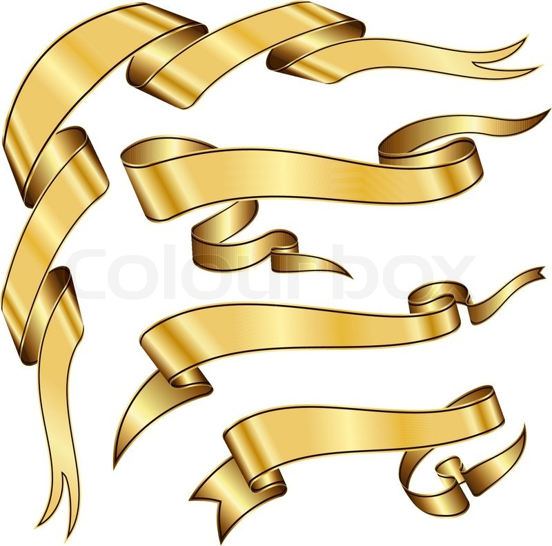 800x791 Gold Ribbon Collection Stock Vector Colourbox