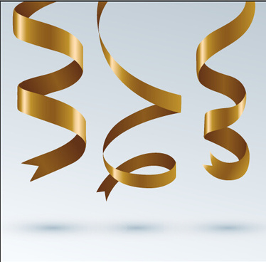 374x368 Gold Ribbon Free Vector Download
