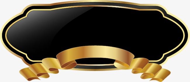 650x282 Hand Painted Black And Gold Ribbon Border, Hand Painted, Black