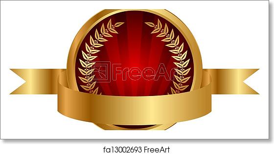 560x316 Free Art Print Of Illustration Label And Gold Ribbon Vector