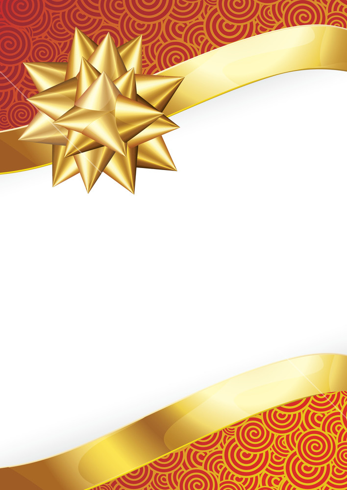 708x1000 Gold Ribbon Bow Vector Royalty Free Stock Image