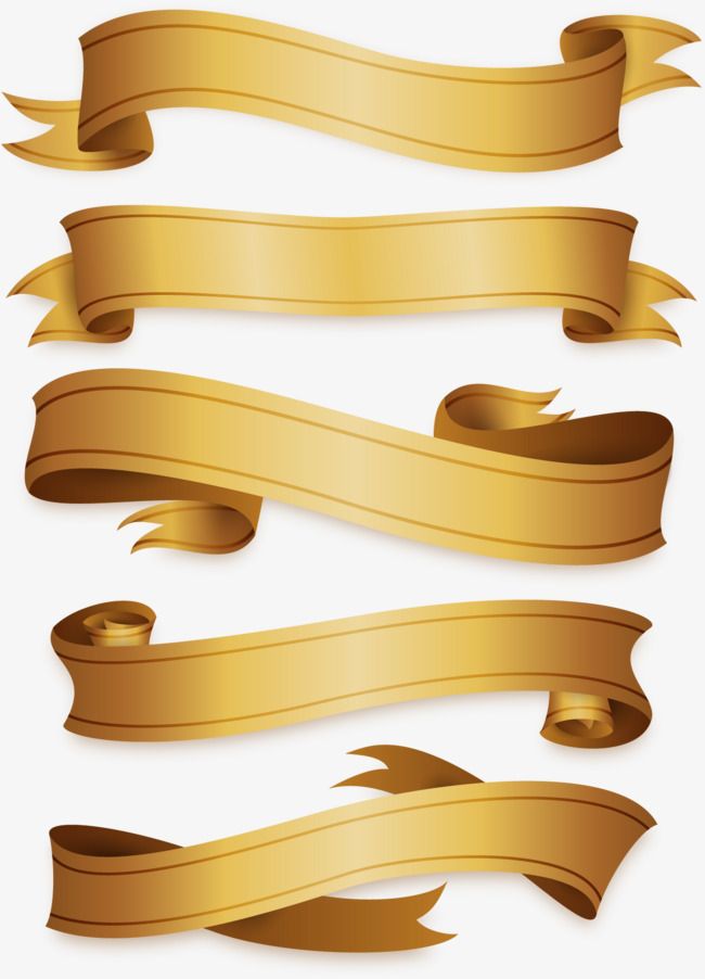 650x902 Exquisite Gold Ribbon, Vector Material, Gold Ribbon, Rotate