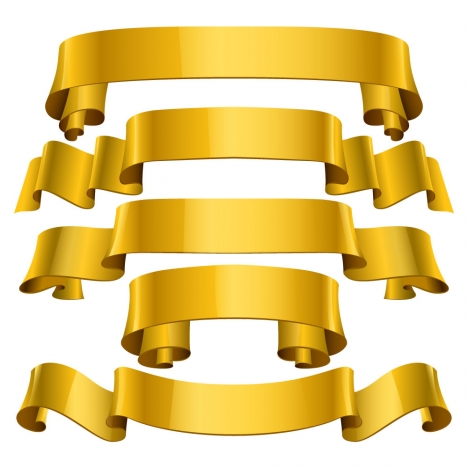 Golden Ribbon Sets Vectors Stock In Format For Free Download 468x468 Golden Ribbon Sets Vectors Stock In Format For Free Download