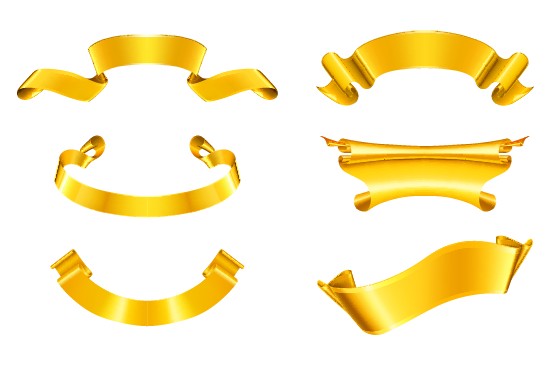 Ornate Golden Ribbons Vector Graphic Free Download 557x371 Ornate Golden Ribbons Vector Graphic Free Download