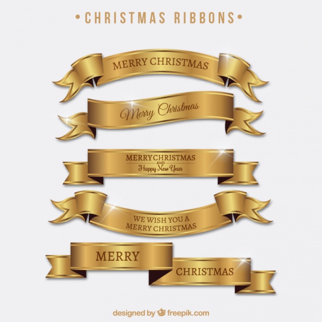 Set Of Bright Golden Ribbons Of Merry Christmas Vector Free 626x626 Set Of Bright Golden Ribbons Of Merry Christmas Vector Free