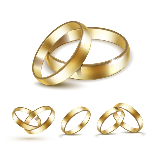 600x600 Shining Gold Ring Vector Set Free Download