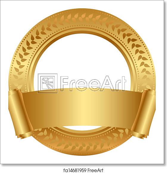 561x581 Free Art Print Of Frame With Gold Scroll Vector Floral Frame