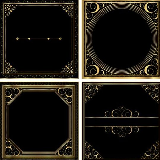 539x539 Gold Scroll Frames Vector Material Free Download