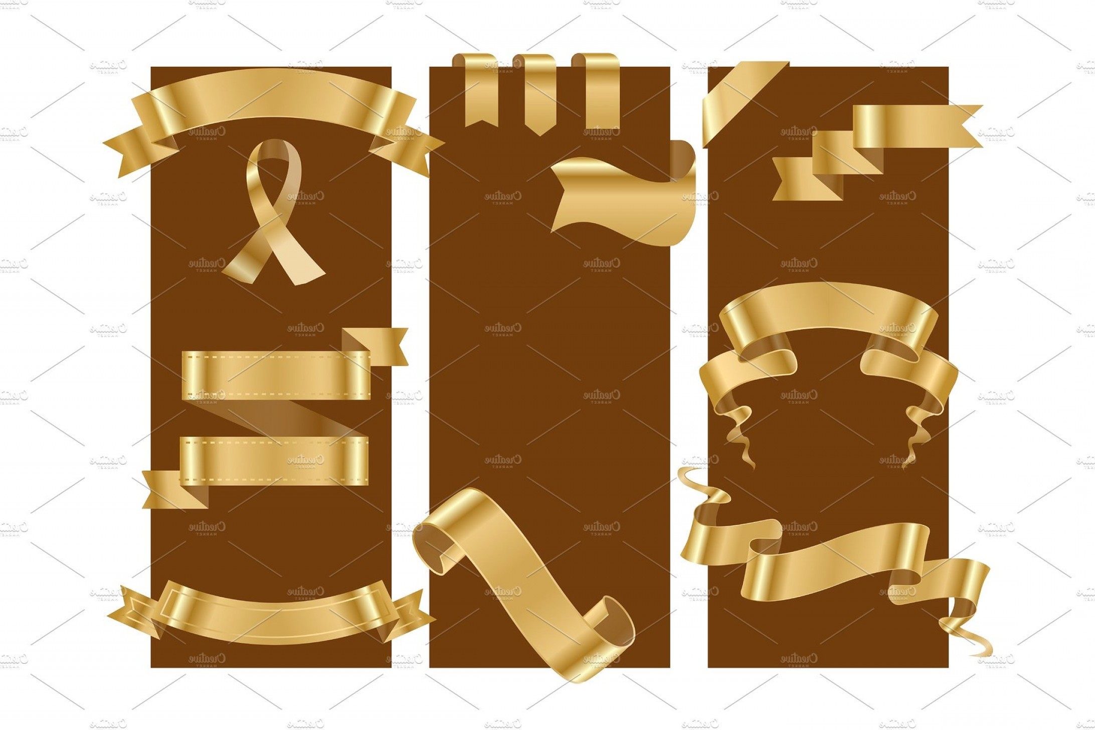 2184x1455 Golden Ribbon Tape Banner Flag Cards Bow Classic Glossy Scroll