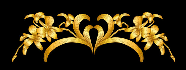 626x238 Golden Baroque Style Frame Scroll Vector Premium Download