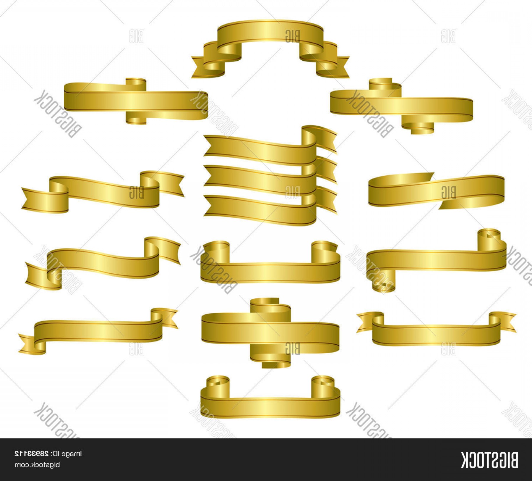 1800x1626 Stock Vector Gold Ribbonc Scrollsc Banners Editable Vector