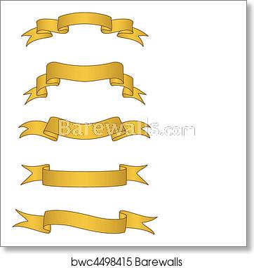 362x382 Vector Gold Scroll Banners, Art Print Barewalls Posters Prints