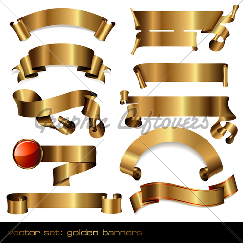 500x500 Vector Set Golden Scrolls Gl Stock Images