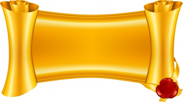 600x337 Diploma Banner Template Shiny Golden Classical Scroll Free