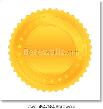 362x382 Vector Gold Seal, Art Print Barewalls Posters Prints