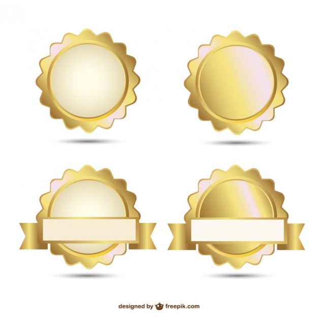 626x626 Badges Gold Seal Design Free Vector