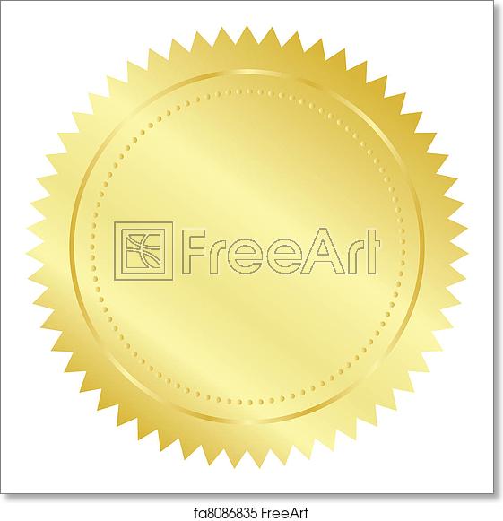 561x581 Free Art Print Of Gold Seal Vector Illustration Of Gold Seal