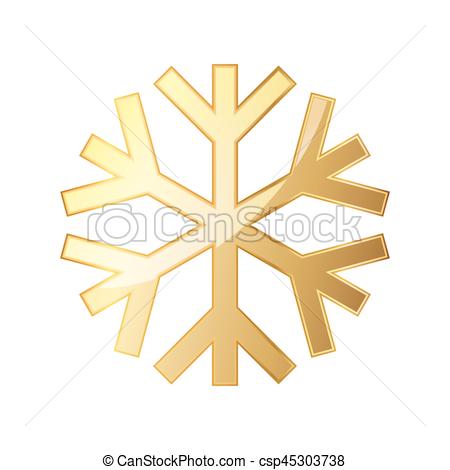 450x470 Gold Snowflake Icon Vector Illustration Gold Snowflake Icon
