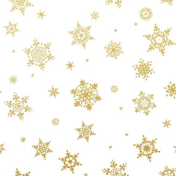 588x588 Gold Snowflakes Seamless Pattern With White Backgrounds Vector