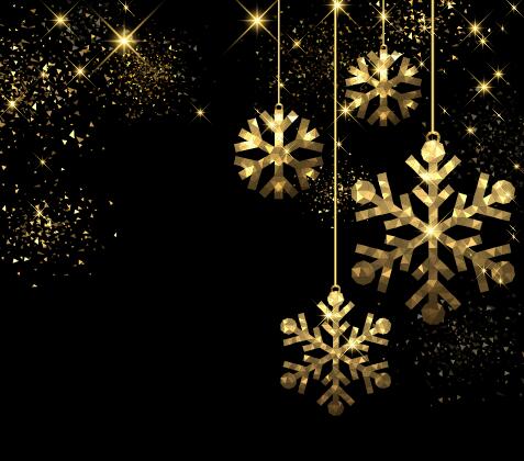 477x420 Golden Snowflake Christmas Decorative Vector Free Download