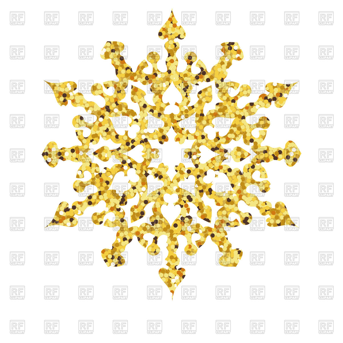 1200x1200 Christmas Gold Card With Snowflake Vector Image Of Design Elements