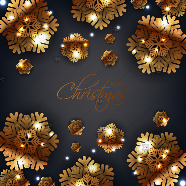 600x600 Merry Christmas And Happy New Year Background With Shining Gold