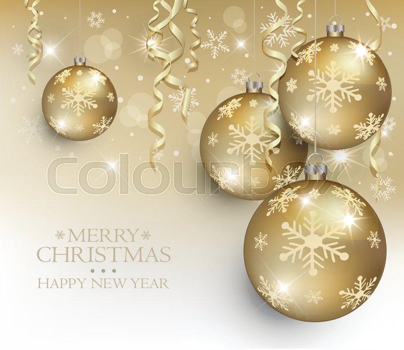 800x693 Merry Christmas Ball Gold Snowflake Stock Vector Colourbox