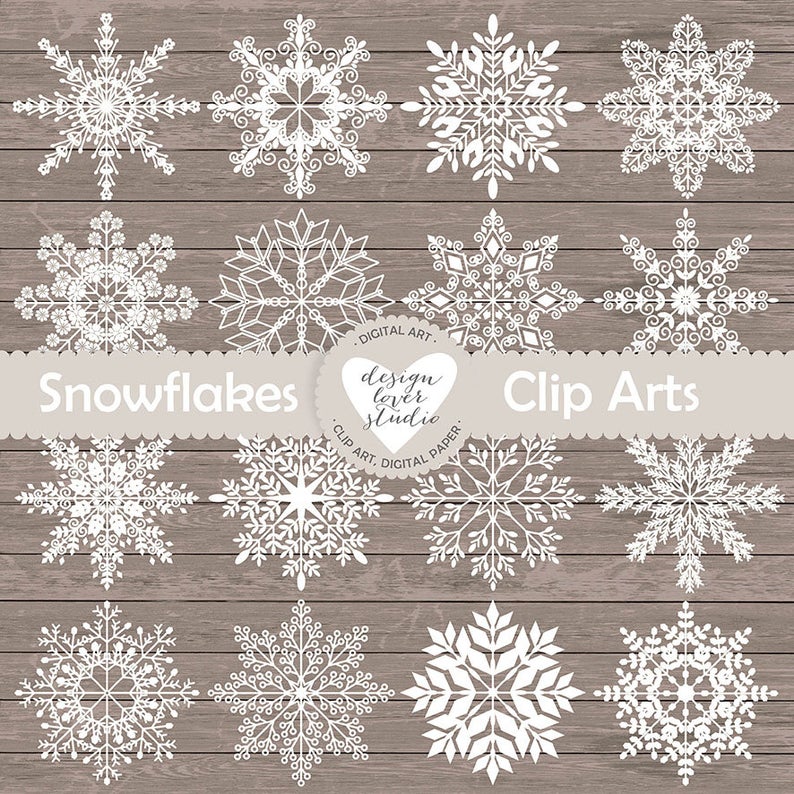 794x794 Premium Vector Rustic Snowflakes Clipart Xmas Clipart Etsy