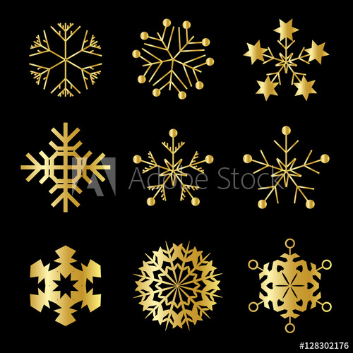 Gold Snowflake Vector at Vectorified.com | Collection of Gold Snowflake ...