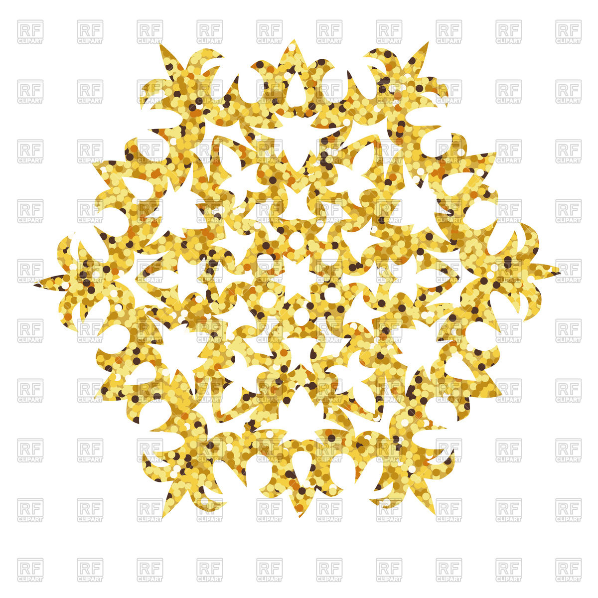 1200x1200 Christmas Gold Card With Snowflake Vector Image Of Signs, Symbols