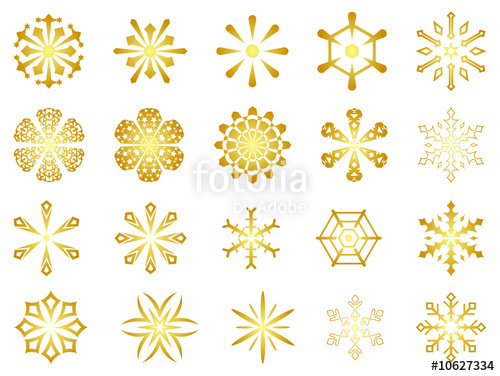 500x376 Gold Snowflakes